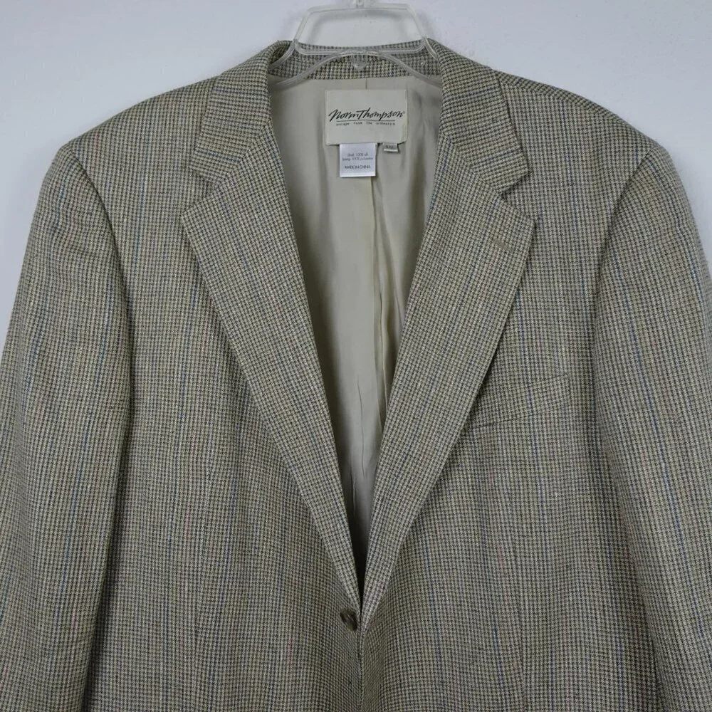 Norm Thompson Sport Coat Blazer Jacket Men's Size 44L Classic Silk Nubby
